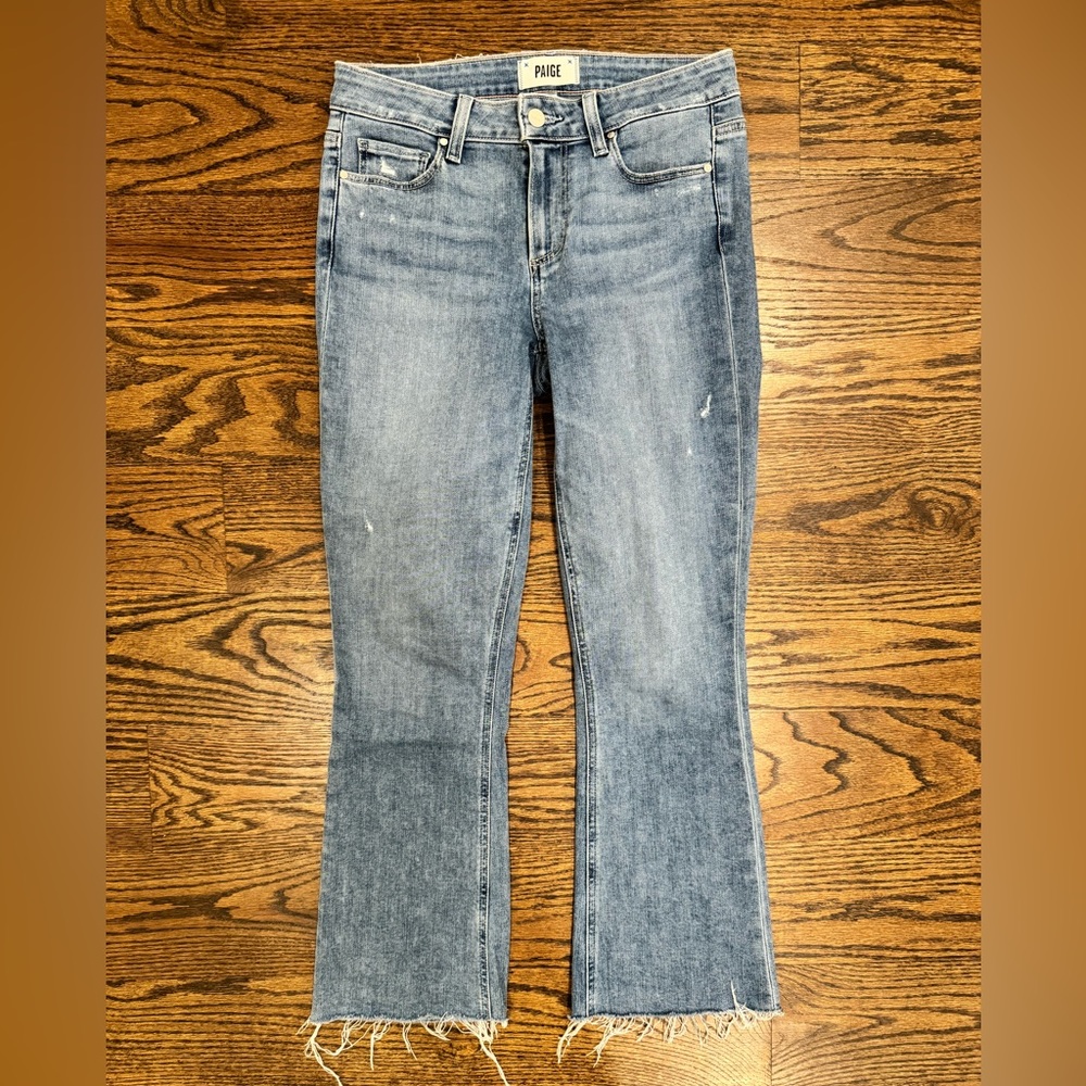 PAIGE SHELBY BLISS DISTRESSED FLARE JEAN